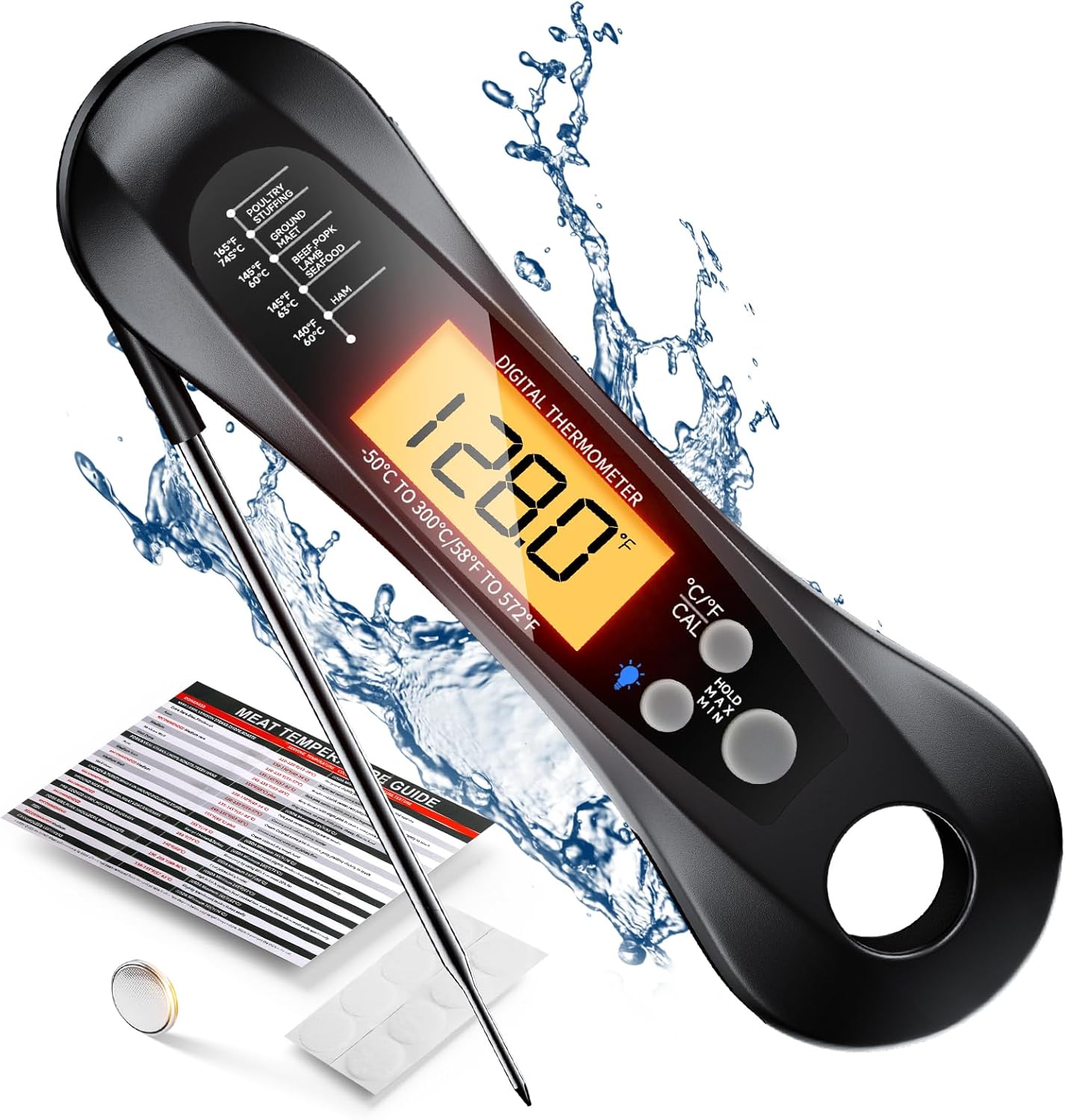 Kitchen Baking Utensil - Termómetro Digital para Carne, Resistente al