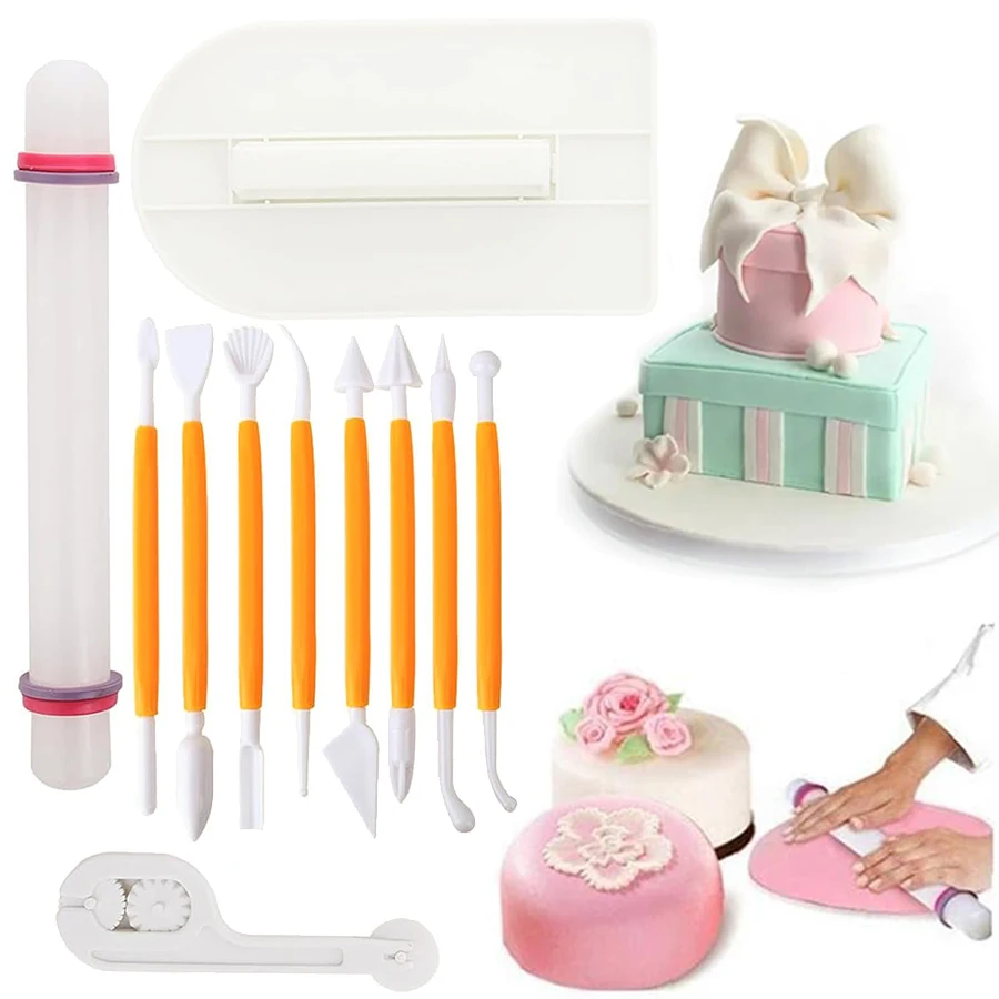 Fondant Smoother Set - Juego de herramientas para Fondant, Kit