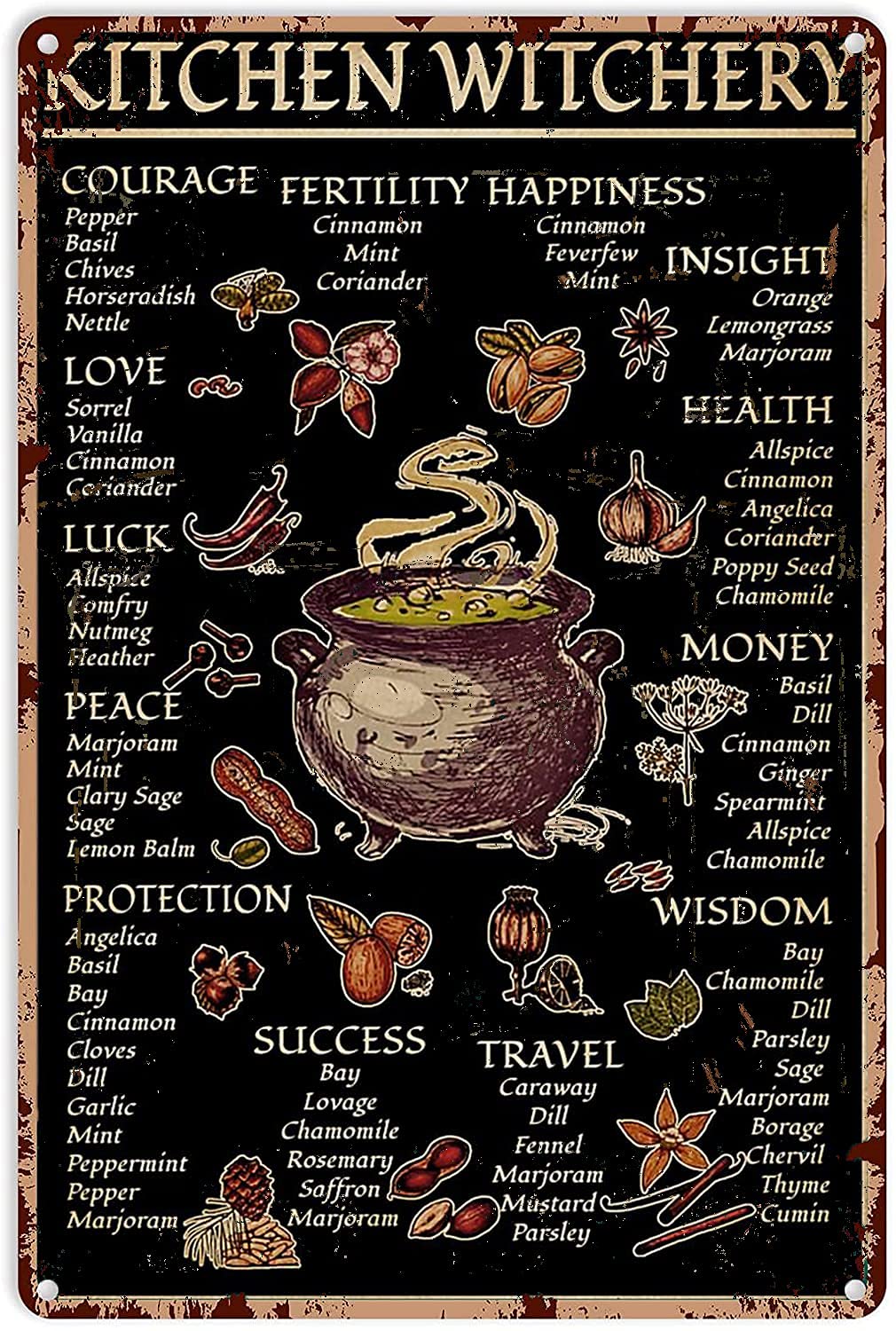 Kitchen Witch Baking - Decoración de Brujería para Cocina, Letrero