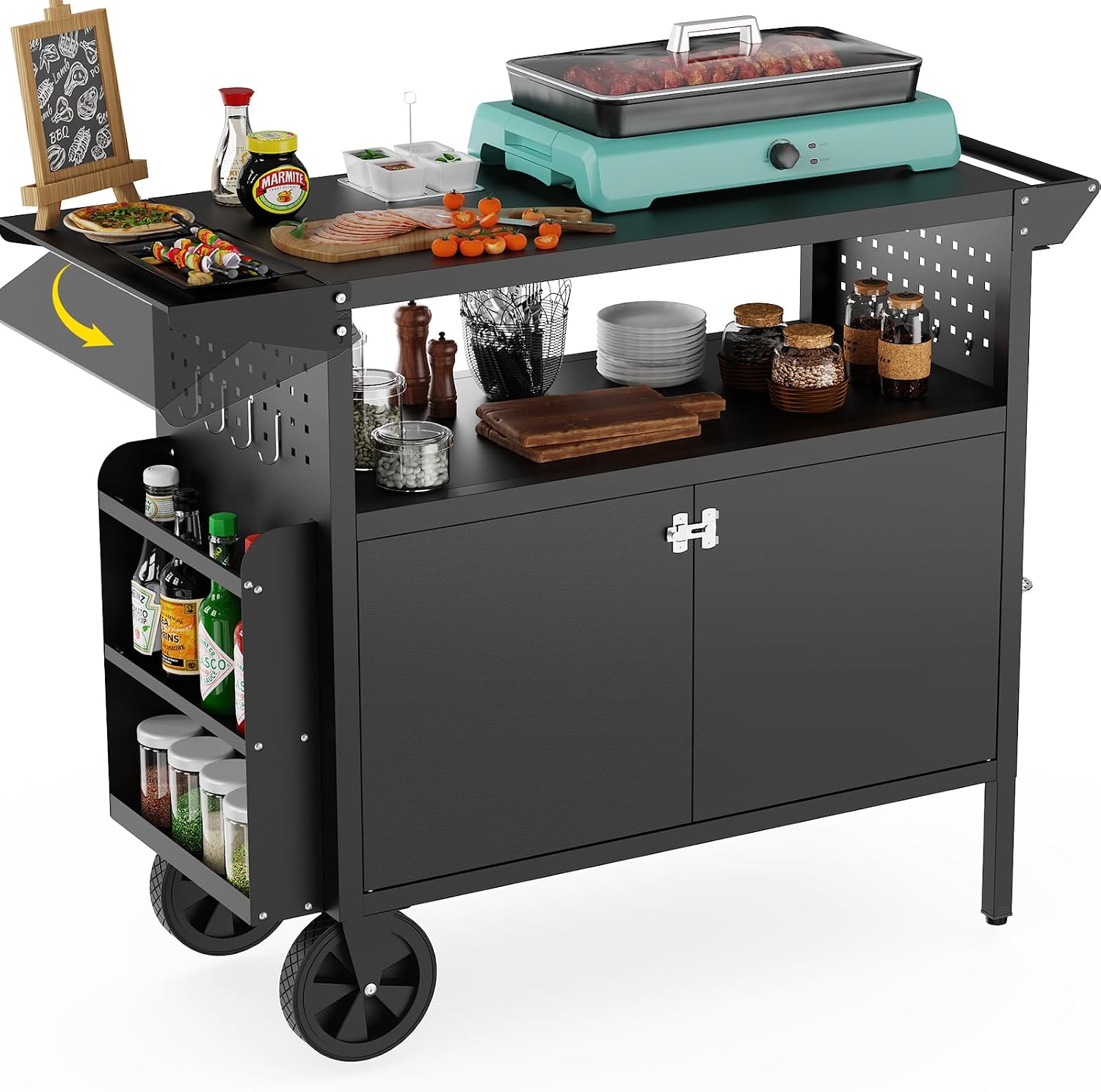 Kitchen Q - Carrito de parrilla para exteriores con