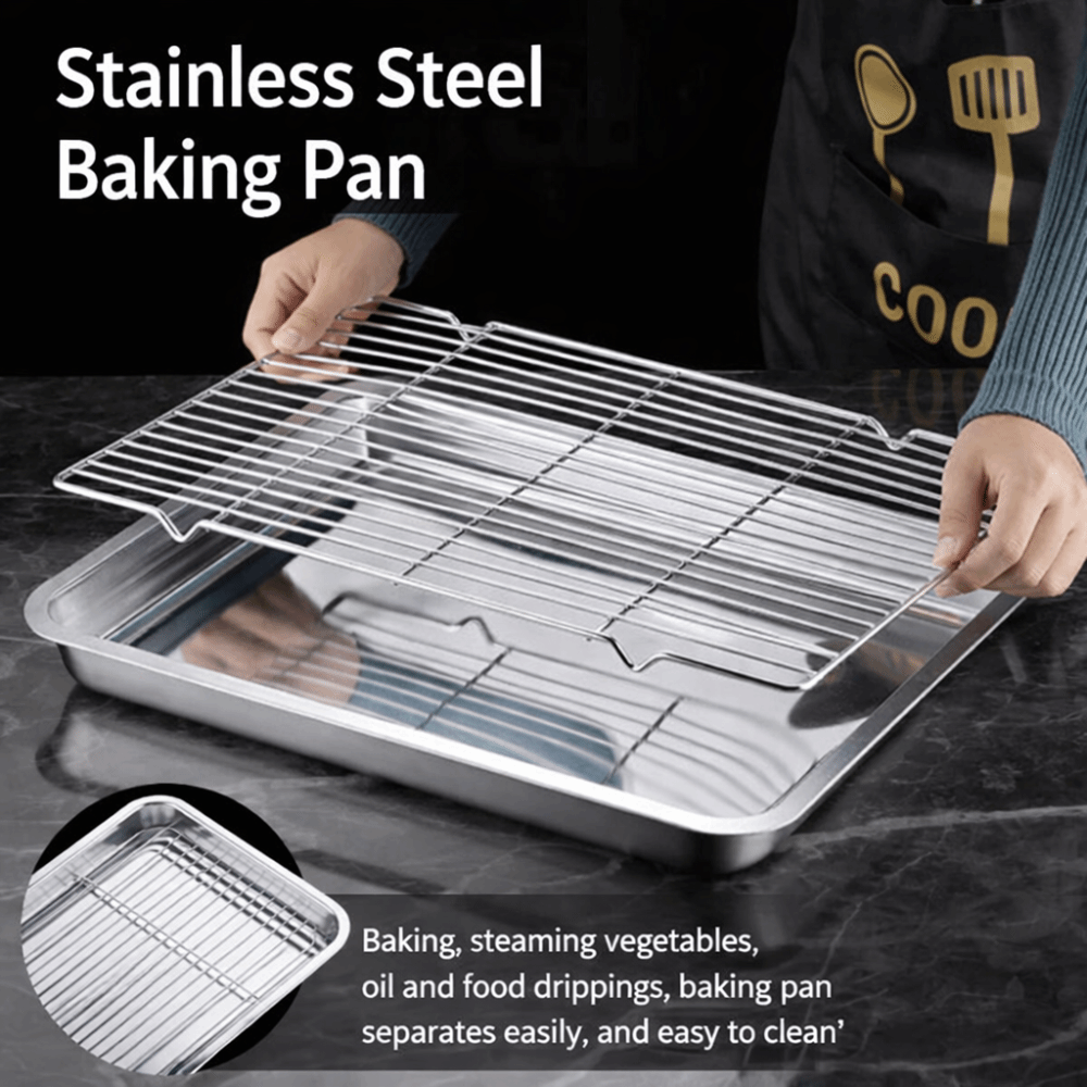 Kitchen Oven Baking Pans - Bandeja de horno cuadrada portátil de
