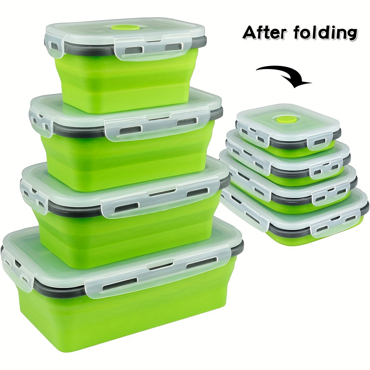 Kitchen Baking Tray Organizer - Fiambrera plegable de silicona para cocina,