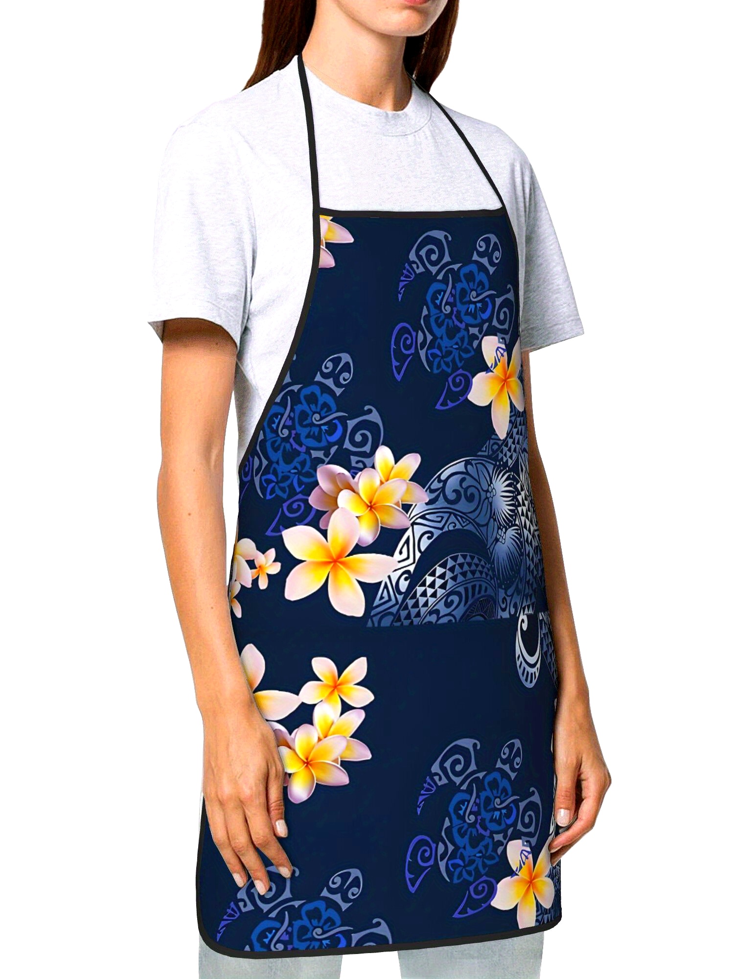 Kitchen Baking Island - Delantal de Plumeria Hawaiana con Diseño