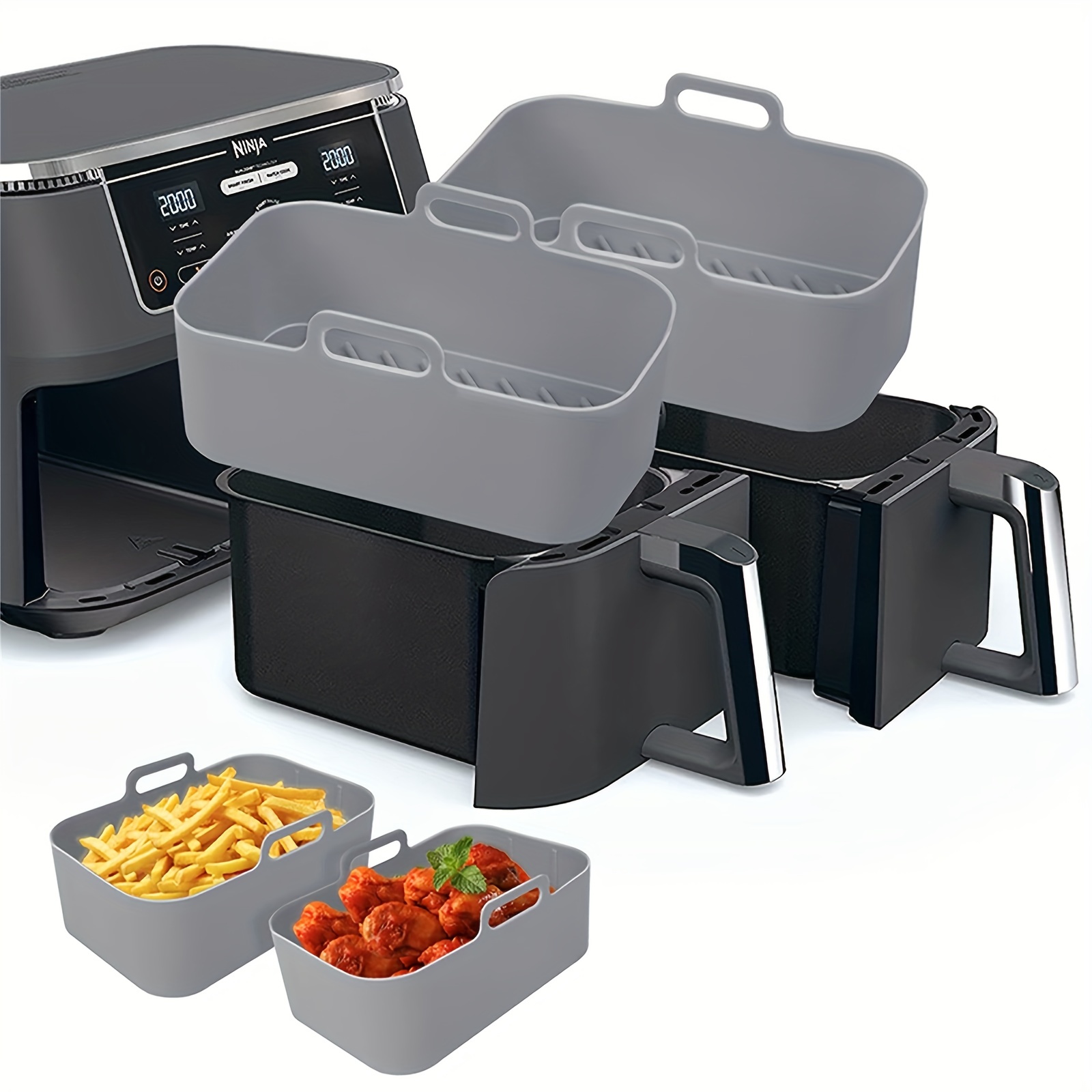 Kitchen Oven Baking Pans - Bandeja de silicona para freidora de