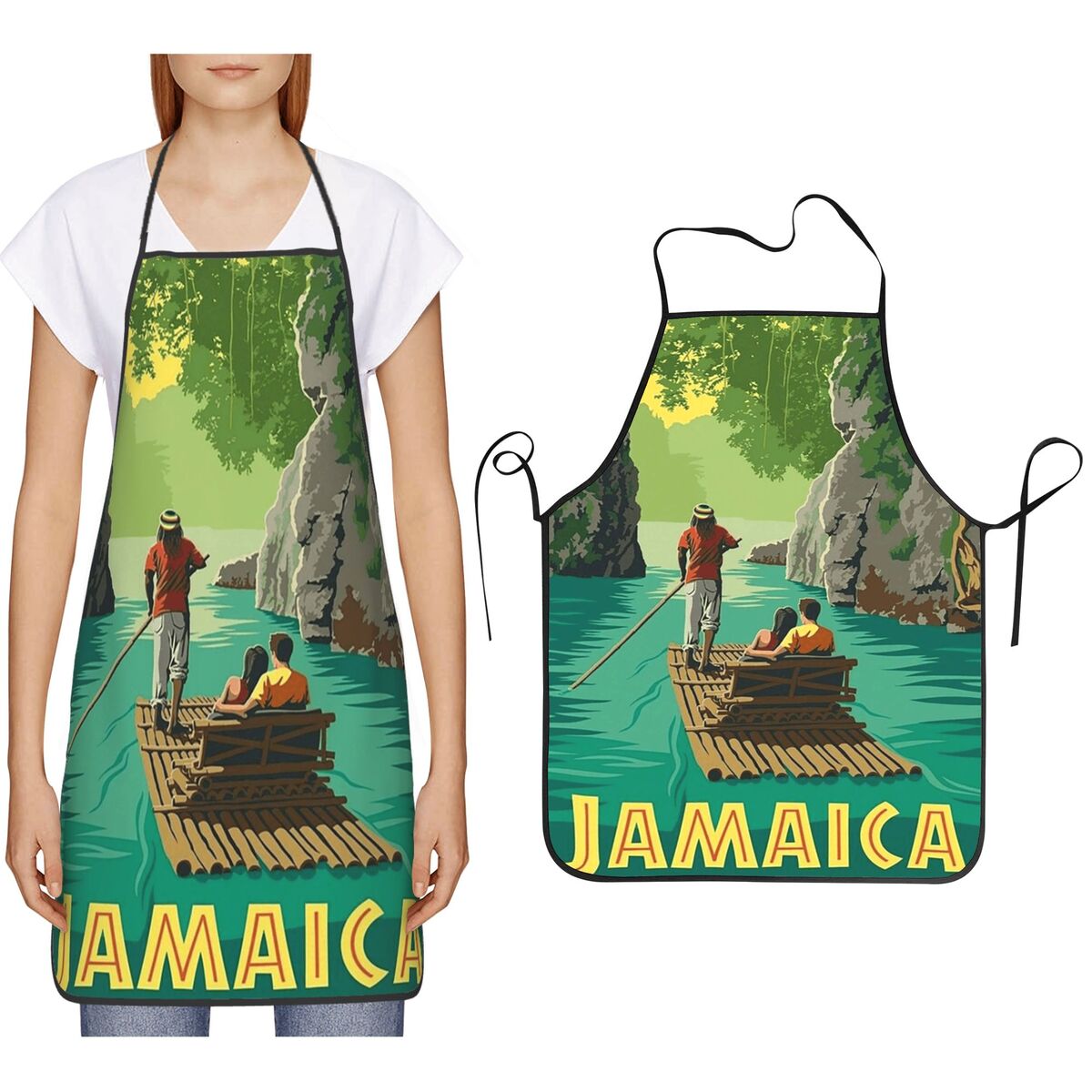 Kitchen Baking Island - Delantal Vintage de Jamaica con Estampado