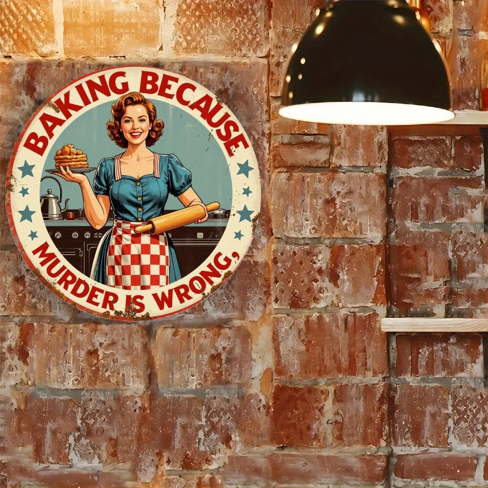 Letrero Redondo Vintage de Alu - Kitchen Baking Quotes reseña y precio