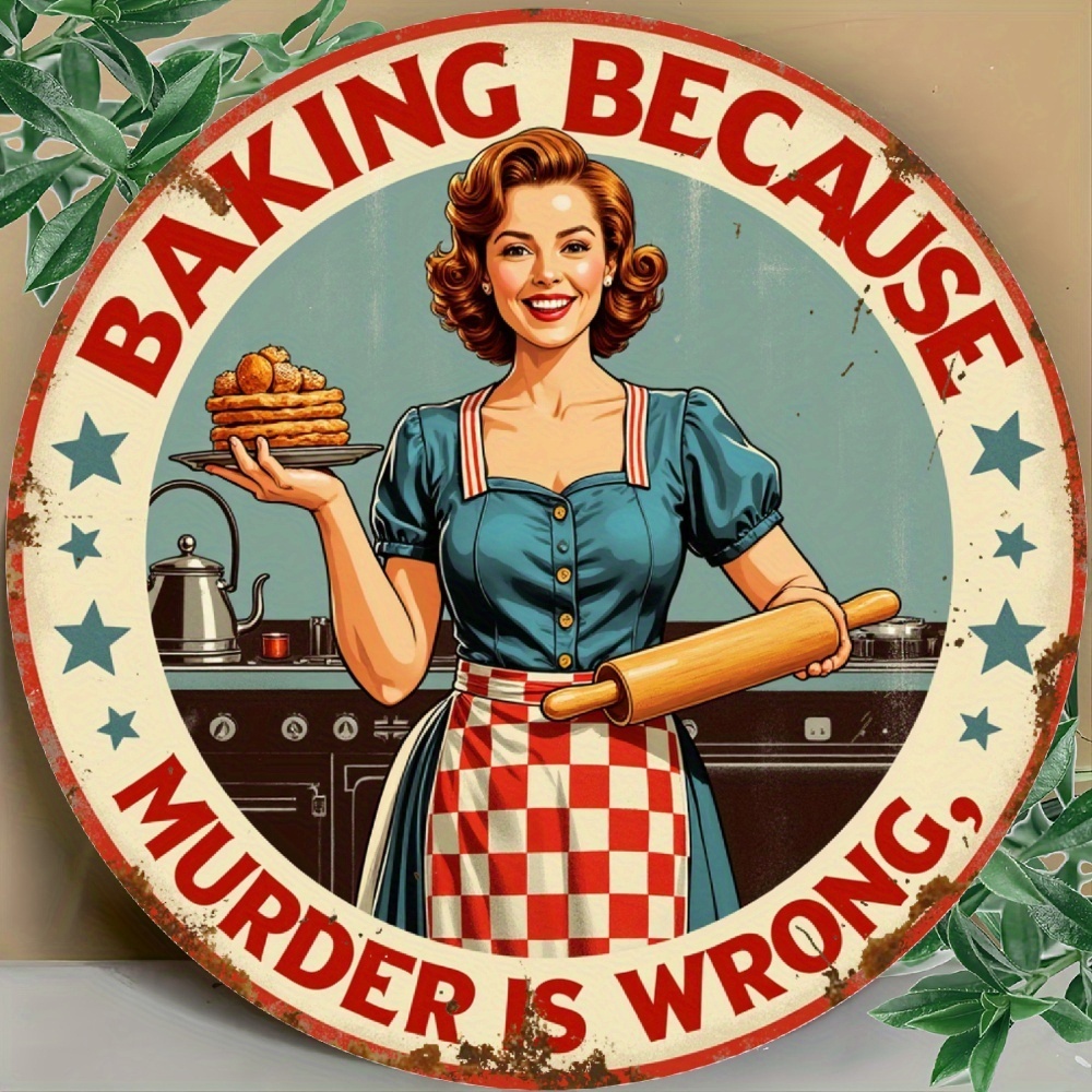 Letrero Redondo Vintage de Alu - Kitchen Baking Quotes reseña y precio