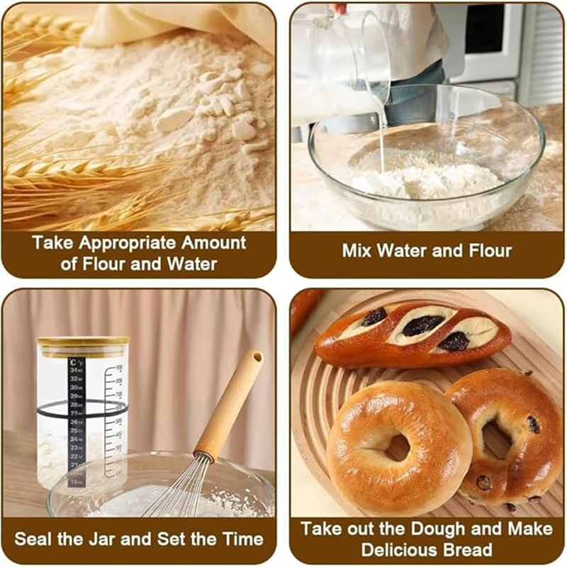 Kit de tarro de inicio de masa - Kitchen Baking Storage Containers reseña y precio