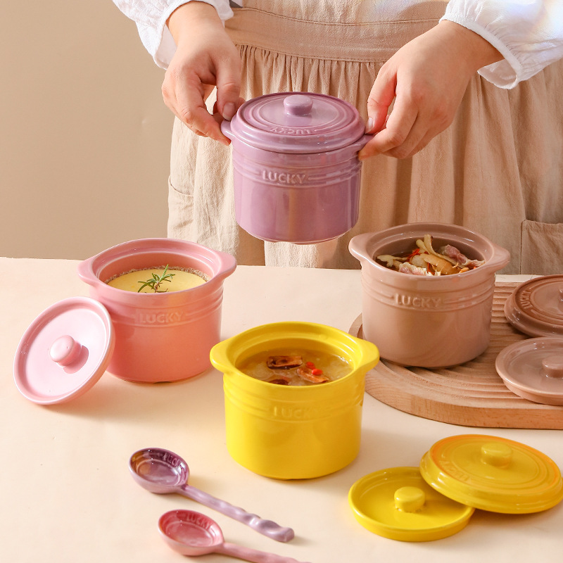 Cuenco de cerámica de doble ta - Kitchen Baking Bowls reseña y precio