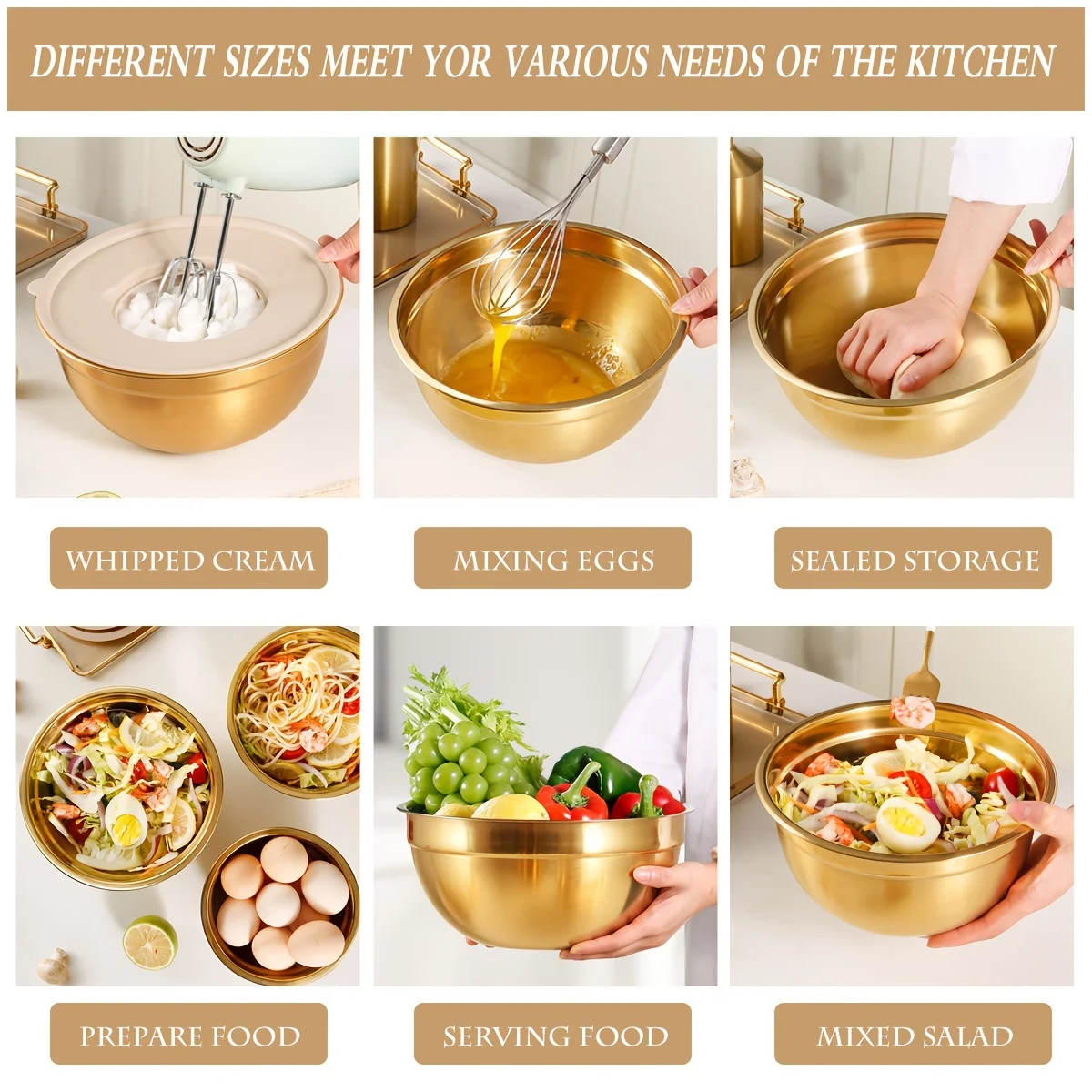 Juego de tazones para mezclar  - Kitchen Baking Bowls reseña y precio
