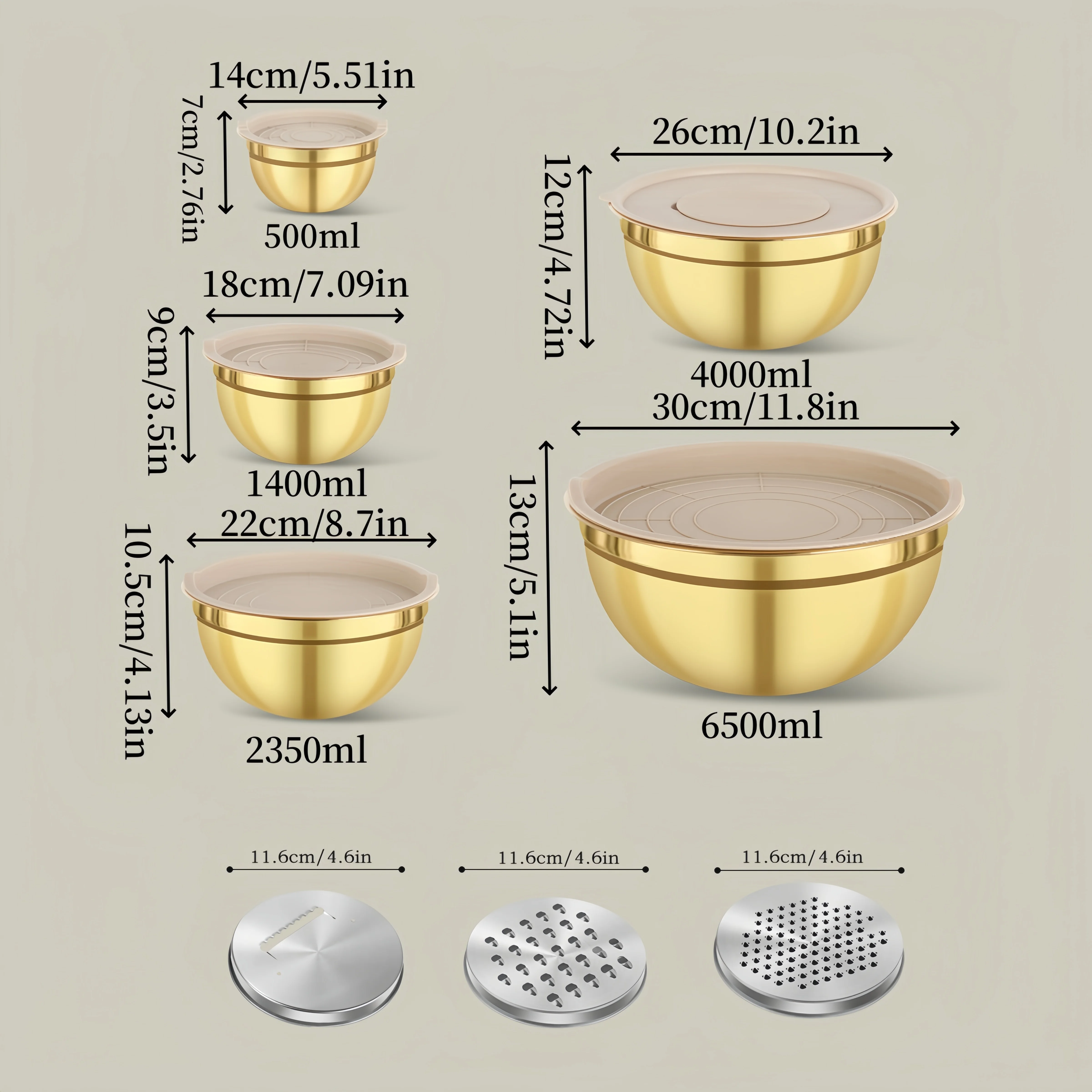 Juego de tazones para mezclar  - Kitchen Baking Bowls reseña y precio