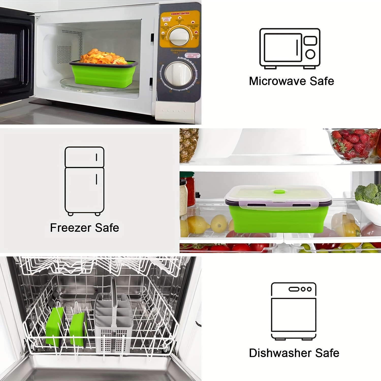 Fiambrera plegable de silicona - Kitchen Baking Tray Organizer reseña y precio
