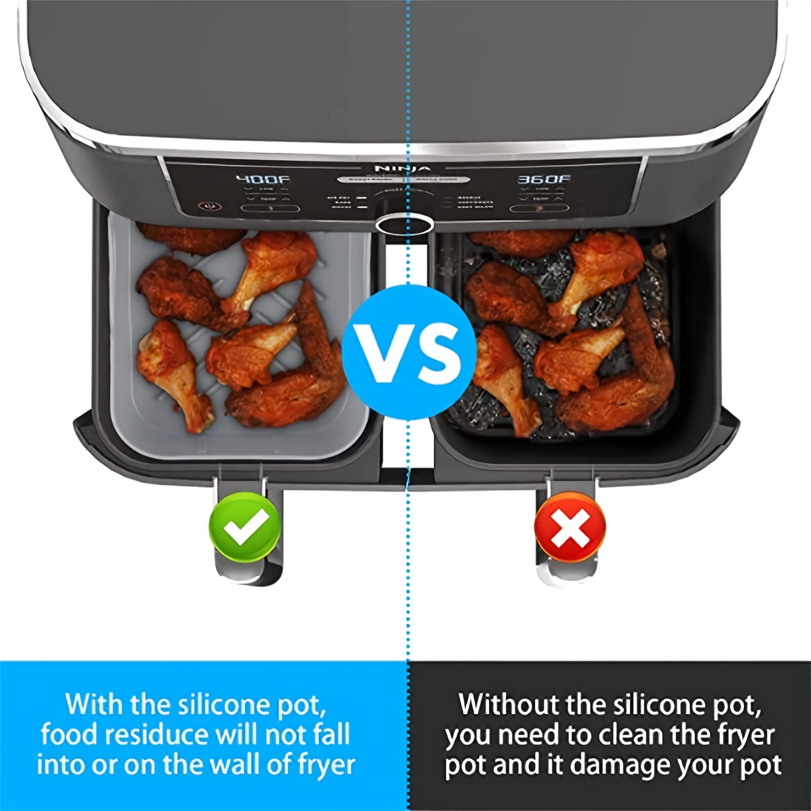 Bandeja de silicona para freid - Kitchen Oven Baking Pans reseña y precio