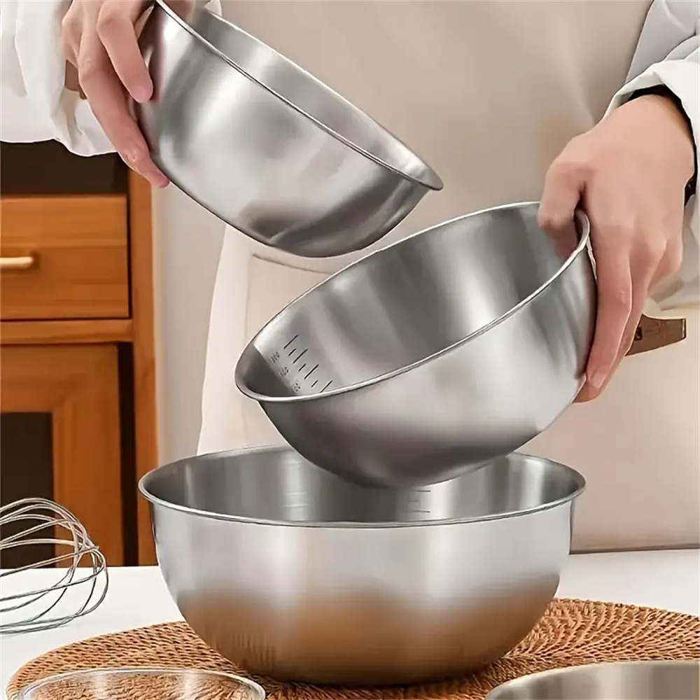 Juego de 3 Tazones de Acero In - Kitchen Baking Bowls reseña y precio