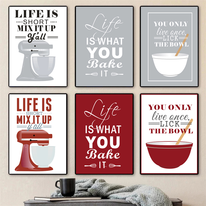 Cuadros sobre lienzo para pare - Kitchen Baking Quotes reseña y precio