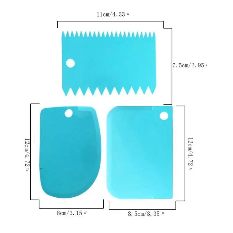 3 unids/lote raspador de crema - Fondant Smoother Set reseña y precio